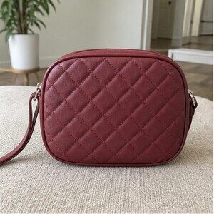 Merlot Quilted Crossbody Bag